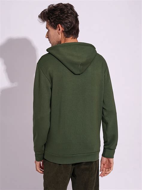 Buy Dark Green Hooded Sweatshirt for Men Online