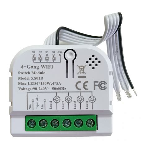 4 Channel Smart Wireless WIFI 10A Switch Work with Alexa , Smart life ...