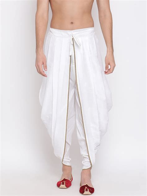 Men's White Silk Blend Dhoti Pant – vastramay