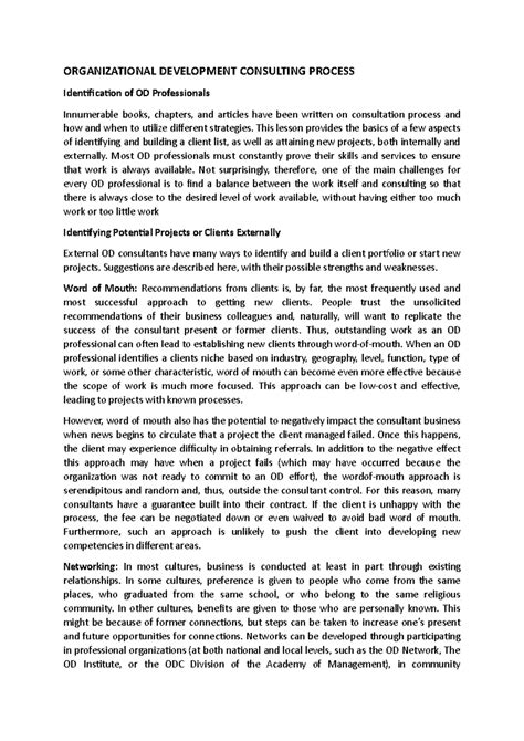 Organizational Development Consulting Process - ORGANIZATIONAL ...