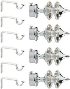 Florina Silver Rod Rail Bracket, Curtain Knobs Metal Price in India ...