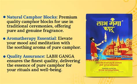 LABH GANGA Pure Camphor Slabs - Chemical-Free Natural Camphor Blocks ...