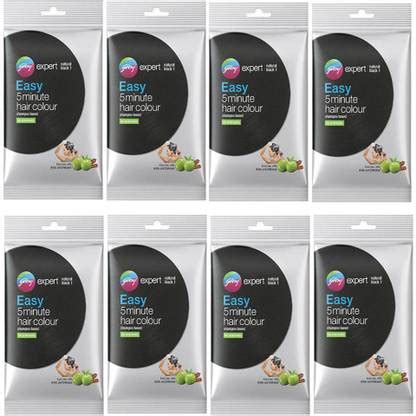 Godrej Easy 5 minute Hair Colour Shampoo Based Natural Black (8 Pack ...