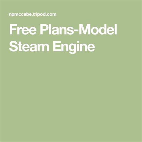 Free Plans-Model Steam Engine | Steam engine model, Steam engine, Free plan