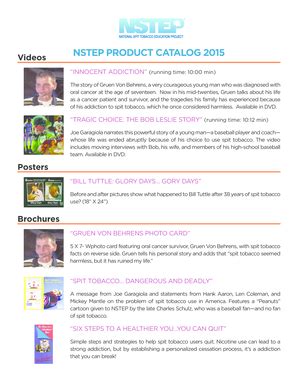 Fillable Online oralhealthamerica Videos NSTEP PRODUCT CATALOG 2015 ...