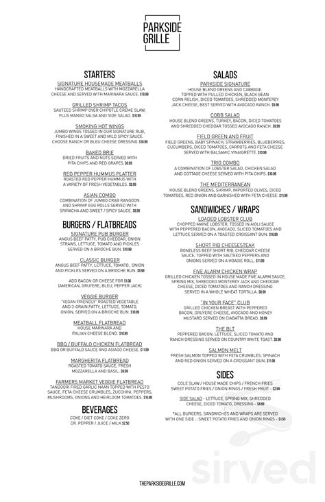 Parkside Grille menu in Ballwin, Missouri, USA