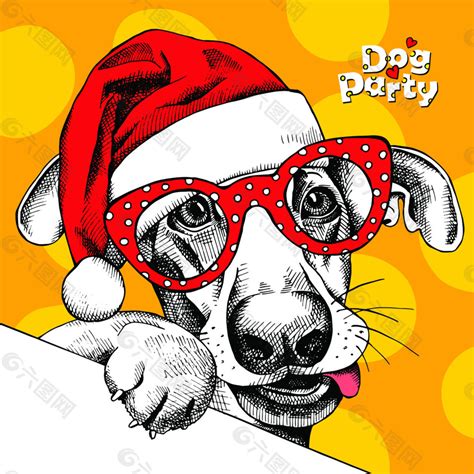 可爱狗狗圣诞壁纸 -桌面天下（Desktx.com）