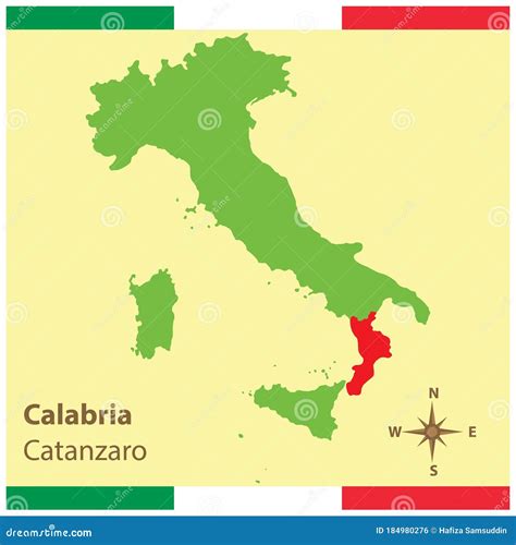 Calabria on Italy Map. Vector Illustration Decorative Design Stock ...