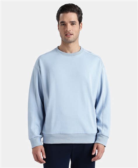 Buy Super Combed Cotton Rich Pique Sweatshirt With Ribbed Cuffs - Soft ...