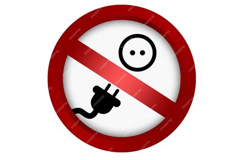 Interdit d'utiliser l'icône de signe de prise sur fond blanc | Photo ...