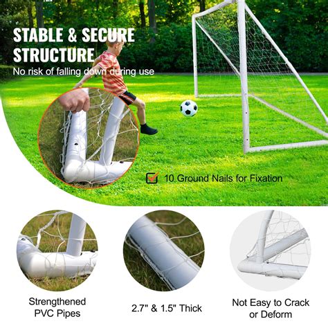 VEVOR Portable Soccer Goal, 12x6 ft Soccer Net, Adults Kids Backyard ...
