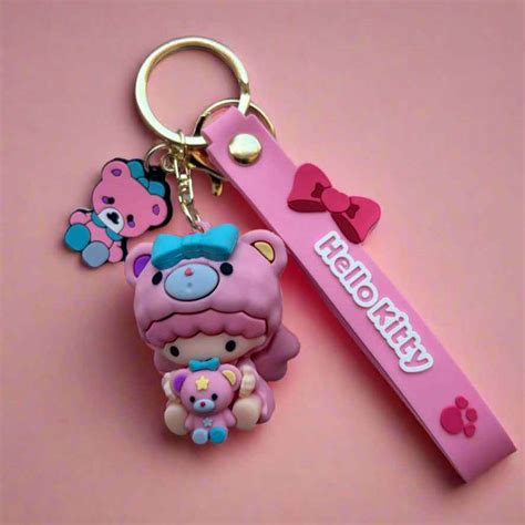 Pink Sanrio Girl Keychains - Adorable 3D PVC Keychains for Collectors ...
