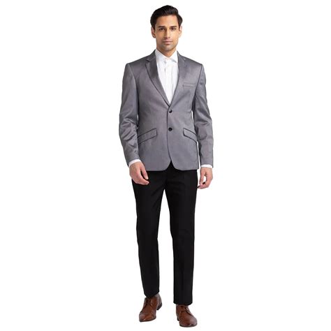 Men Black Regular Fit Structure Terylene Rayon Blend Suit – MyRaymond