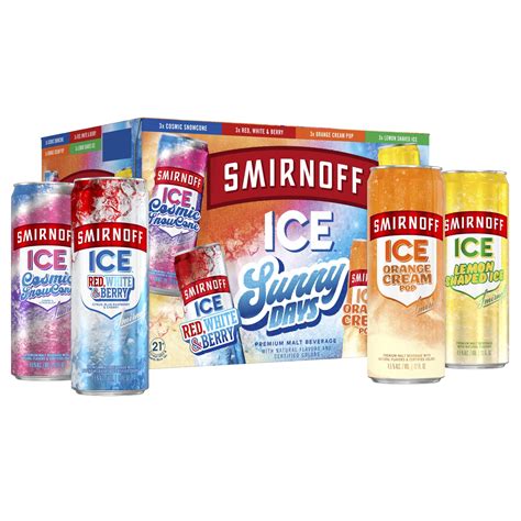 Smirnoff Ice Sunny Days Variety, 12 Pack Cans, 12 fl oz, 4.5% ABV ...