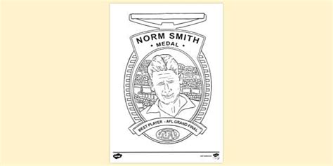 AFL Norm Smith Medal Colouring Sheet Colouring | Colouring Sheets