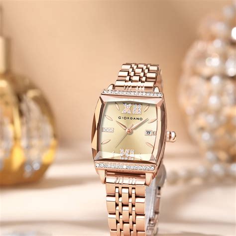 Giordano Analog Watch for Women – Elegant Square Cut-Glass Dial ...
