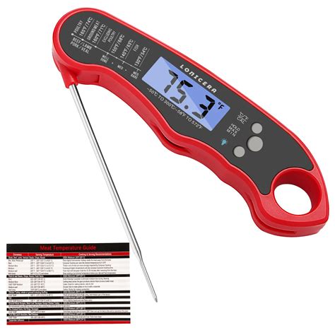 Lonicera Digital Meat Thermometer with Foldable Probe, Backlight ...