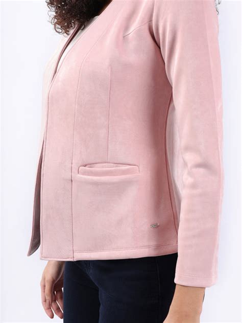 PEACH MELANGE FRONT OPEN BLAZER – Bonnaty