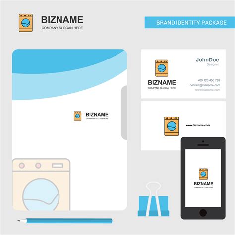 Washing machine Business Logo File Cover Visiting Card and Mobile App ...