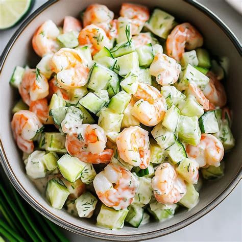 Creamy Cucumber Shrimp Salad Recipe - Quick Summer Meal - Savoury Flavor