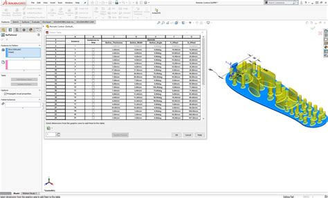SolidWorks 2014 Variable Pattern 的图像结果