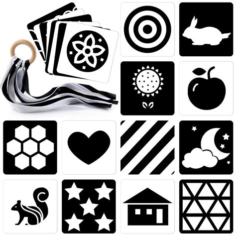 Baby Flash Cards Black and White Cards for 0-3 Months, High Contrast ...