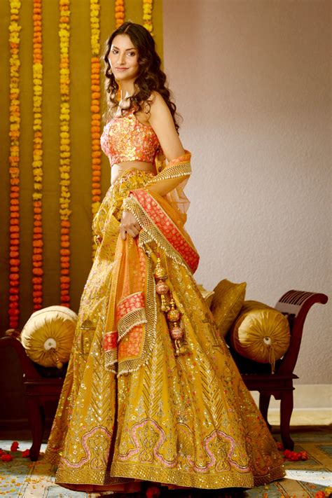 Shop Arzoo Designer Yellow Lehenga Choli Set – MOLEDRO