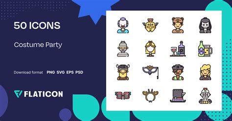 Costume Party Icon Pack | Lineal color | 50 .SVG Icons