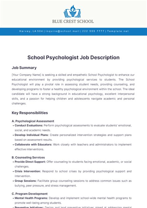 School Psychologist Job Description And Salary at Nathan Lozano blog