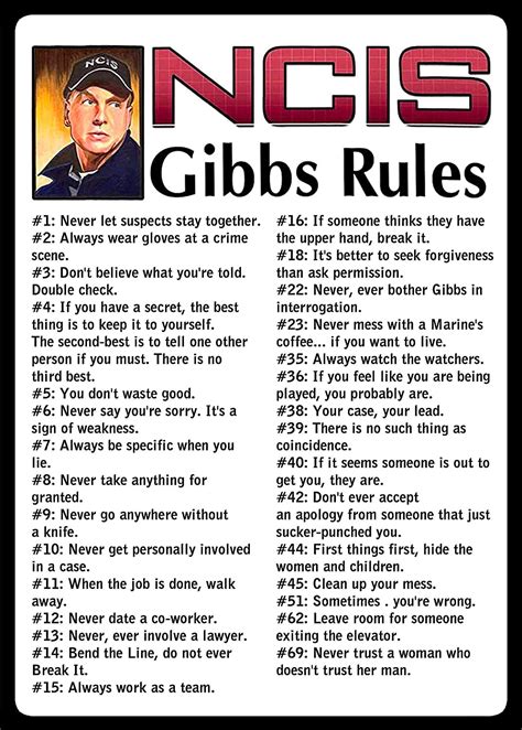 Gibbs rules – Artofit