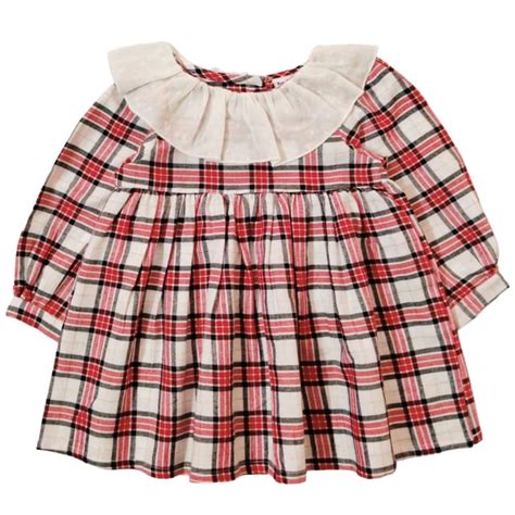 Snowflakes Girls Full Sleeve, Brushed Cotton Fabric With Checks Print ...