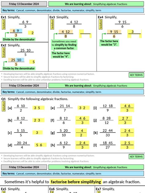 Simplifying Algebraic Fractions Addition Factorization 的图像结果