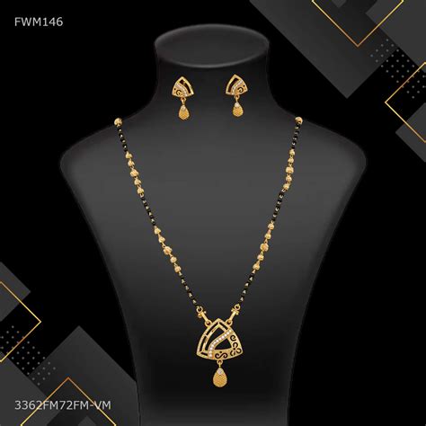 One Line Triangle S cut Golden Mangalsutra for women - FWM146 – Freemen®