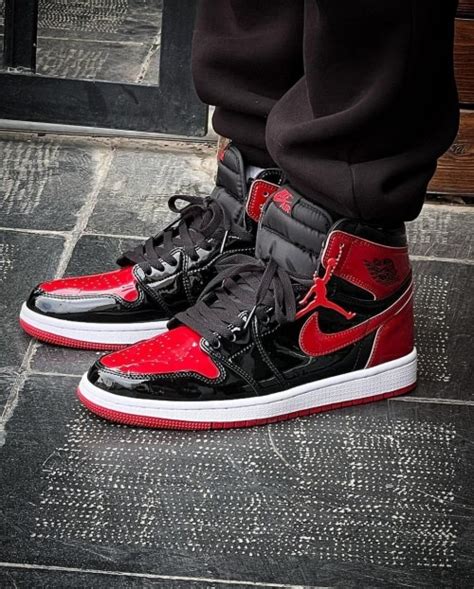 Nike Air Jordan 1 Retro High Patent Bred First Copy Shoes