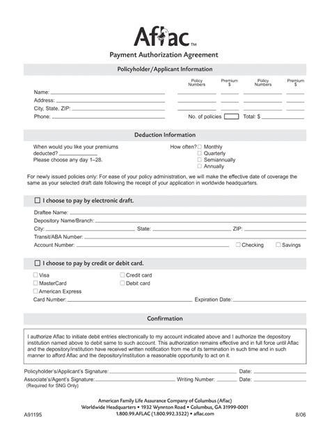 Aflac A91195 Form - Fill Online, Printable, Fillable, Blank - pdfFiller