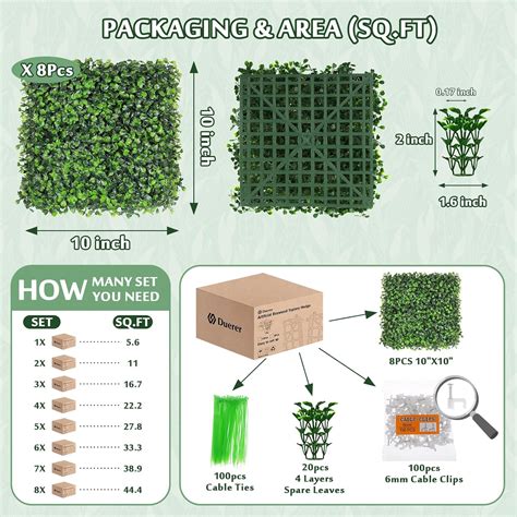 Duerer Artificial Grass Wall Panels, 8 Pack 10 x India | Ubuy