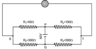 In the balanced condition, the values of the resistances of the four ...