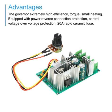 Buy DC 10-60V 20A 1200W, DC Motor Speed Controller, Pulse Width ...
