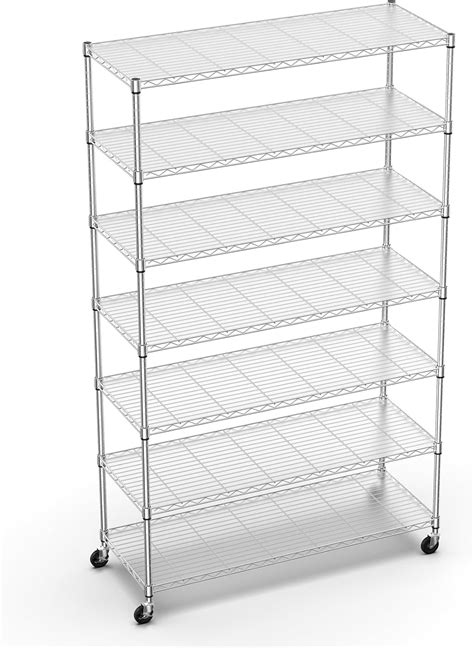 Amazon.com: pouseayar Wire Shelving Unit, 7 Tier NSF Metal Shelf ...