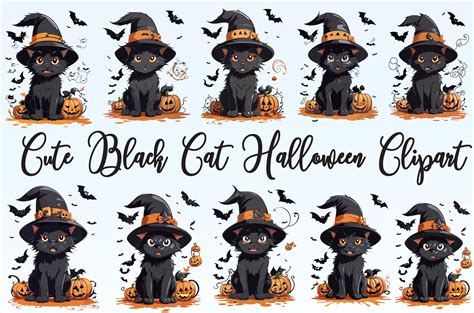 Black Cat Halloween Clip Art