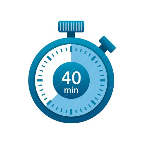 Premium Vector | Stopwatch 40 minutes icon illustration in flat style ...