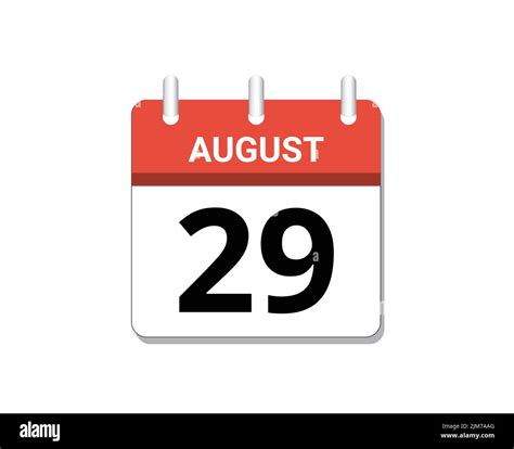 August, 29th calendar icon vector, concept of schedule, business and ...