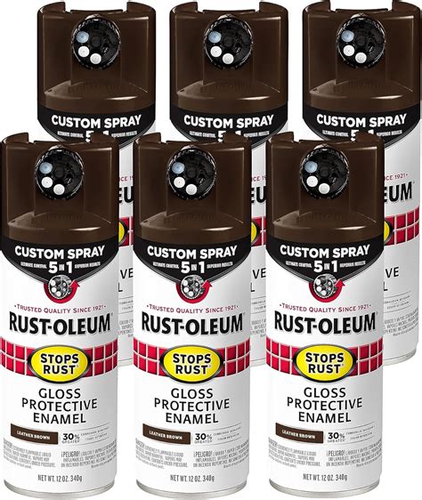 Rust-Oleum 376892-6PK Stops Rust Custom Spray 5-in-1 Spray Paint, 12 oz ...