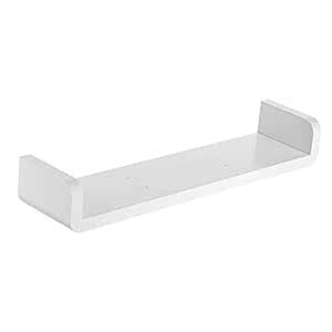 CALANDIS 2xFloating Wall Shelves White U Shaped for Bathroom Display ...