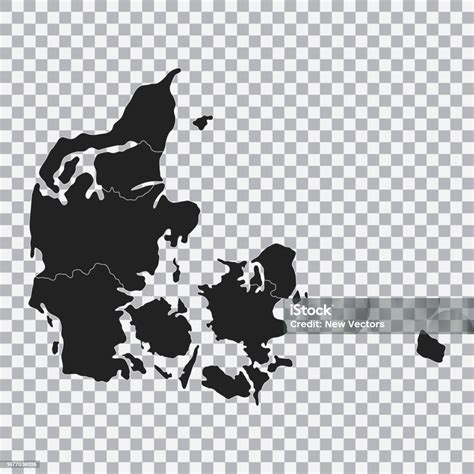 Political Map Of The Denmark Isolated On Transparent Background Vector Stock Illustration ...