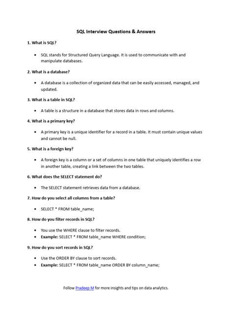 Image result for SQL Interview Questions for Testers PDF