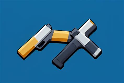 Pistol toy cartoon icon virtual item game prop simple style gun weapon ...