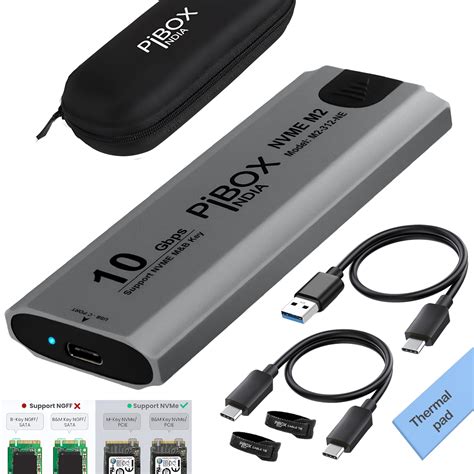 Buy pibox IndiaNVME M2 Enclosure, NVMe SSD Enclosure - USB 3.2 10Gbps ...