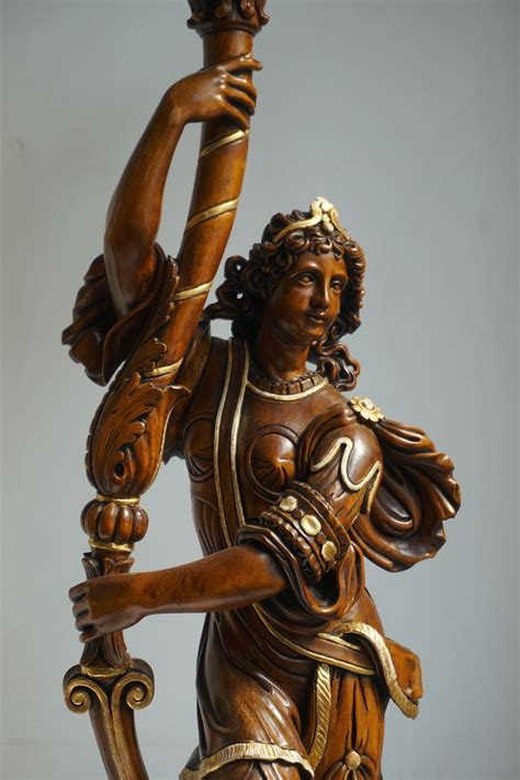 Italian Gilded Wood Venetian Figural Torchère Candelabra Floor Lamp For ...