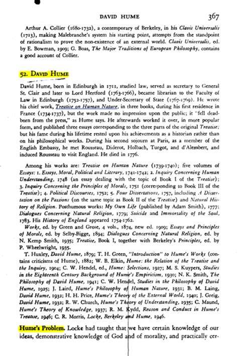 Hume - David Hume sem 3 - DAVID HUME 3 6 7 A rth ur A. Collier (16 8 0 ...